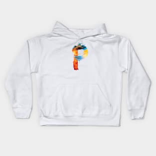 Colorful Painted Initial Letter P Kids Hoodie